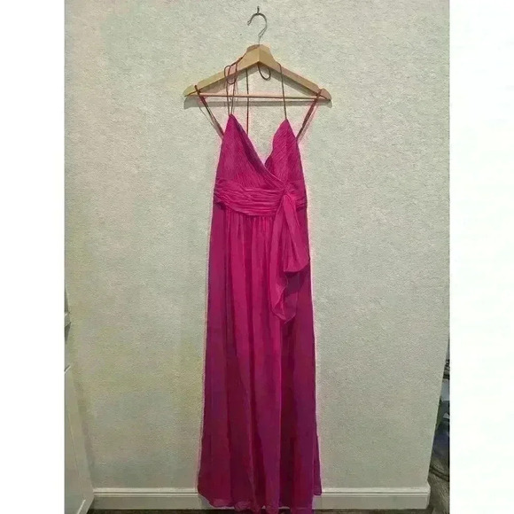 Lauren Ralph Lauren Evening Spaghetti Halter Dress Magenta Pink Size 10 - Picture 2 of 8